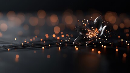 Dramatic burst of incandescent energy illuminating the night with a mesmerizing display of shimmering sparks and luminous flames  Abstract and powerful ignition lighting up the darkness