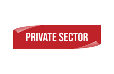 Red banner private sector isolated on white background.