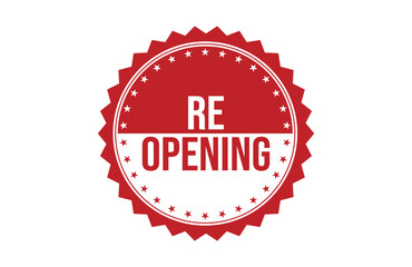 Re opening red ribbon label banner.