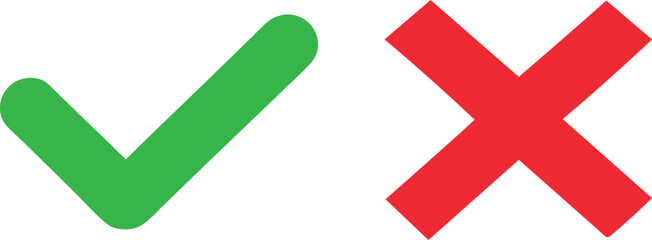 Obraz premium Tick and cross vector illustration