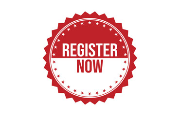 Fototapeta premium Register now red ribbon label banner.