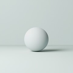 Simple Minimalist White Sphere on Pale Background in Studio Setting