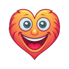 Obraz premium Heart emoji with crazy face on transparent png background