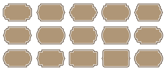 Set of ornamental label vintage frames, form and shape. Vector emblem decorative card, ornate luxury design tag, Vector-eps 10