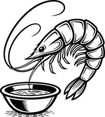 a-shrimp-curled-into-a-spiral-above-a-dipping-bowl.