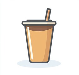 Obraz premium Sipping refreshing drink urban digital illustration minimalist style close-up view aesthetic appeal