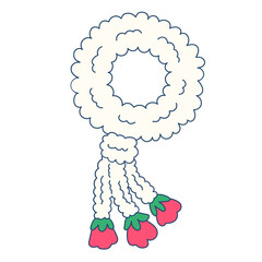 Hand drawn Thai flower garland illustration