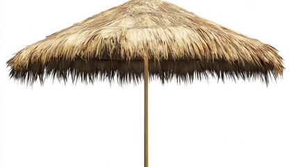 Relaxing under a thatched umbrella beachside image tropical environment close-up summer vibes