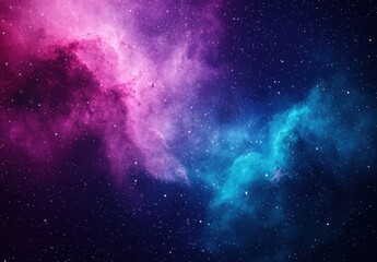 Fototapeta premium Vibrant Cosmic Nebula in Deep Space with Colorful Gas Clouds