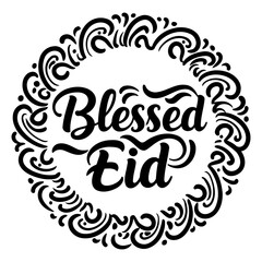 Blessed Eid typography design.