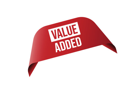 Value added red ribbon label banner.