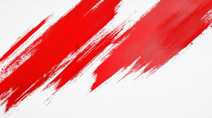 Bold Red Brush Stroke Design On White Background