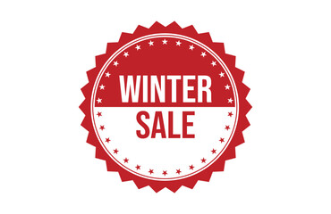 Winter sale red ribbon label banner.