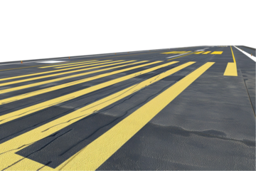 3D Airport Runway Scene Isolated on Transparent Background