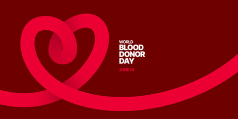 Heart and drop shape design from red lines for background, poster or cover. Layout for World Blood Donor Day, Medicine or Hospital. 