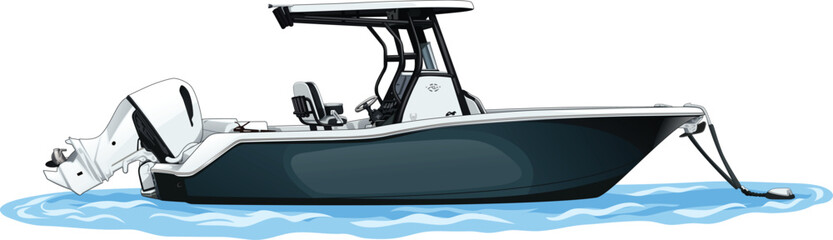 Vector illustration of a tidewater boat