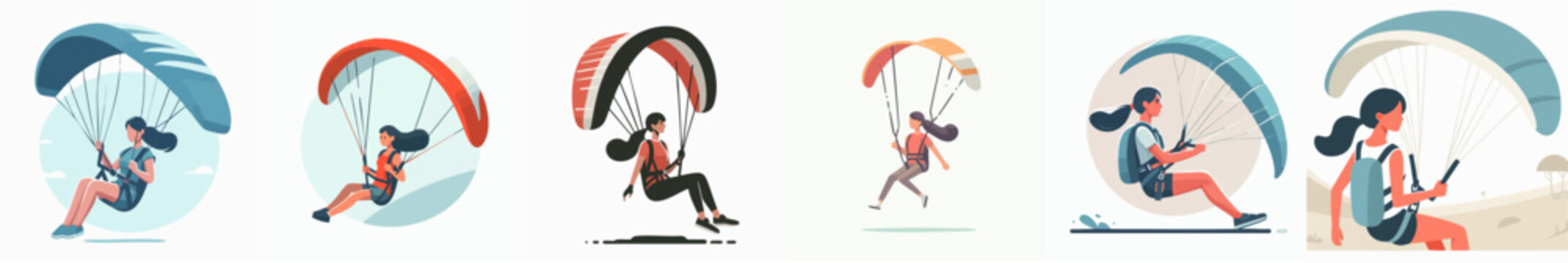 vector collection of a free fall athlete