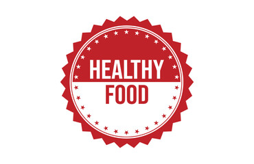Healthy food red ribbon label banner.