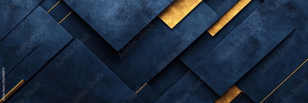 Aufkleber modern abstract design featuring geometric shapes in deep blue and gold tones representing political