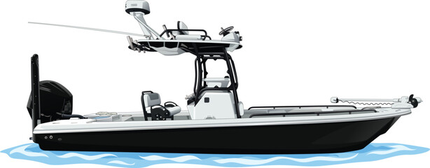 Vector illustration of a tidewater boat