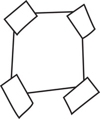 Hand-Drawn Abstract Geometric Shape with Folded Corners &ndash; Minimalist Vector Illustration for Frames, Borders, and Modern Design Elements