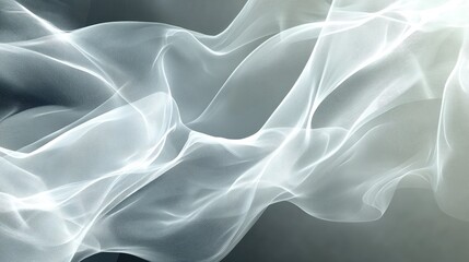 Obraz premium Ethereal and Flowing Gray and White Waves of Light Creating a Dreamy Background Texture for Creative Projects