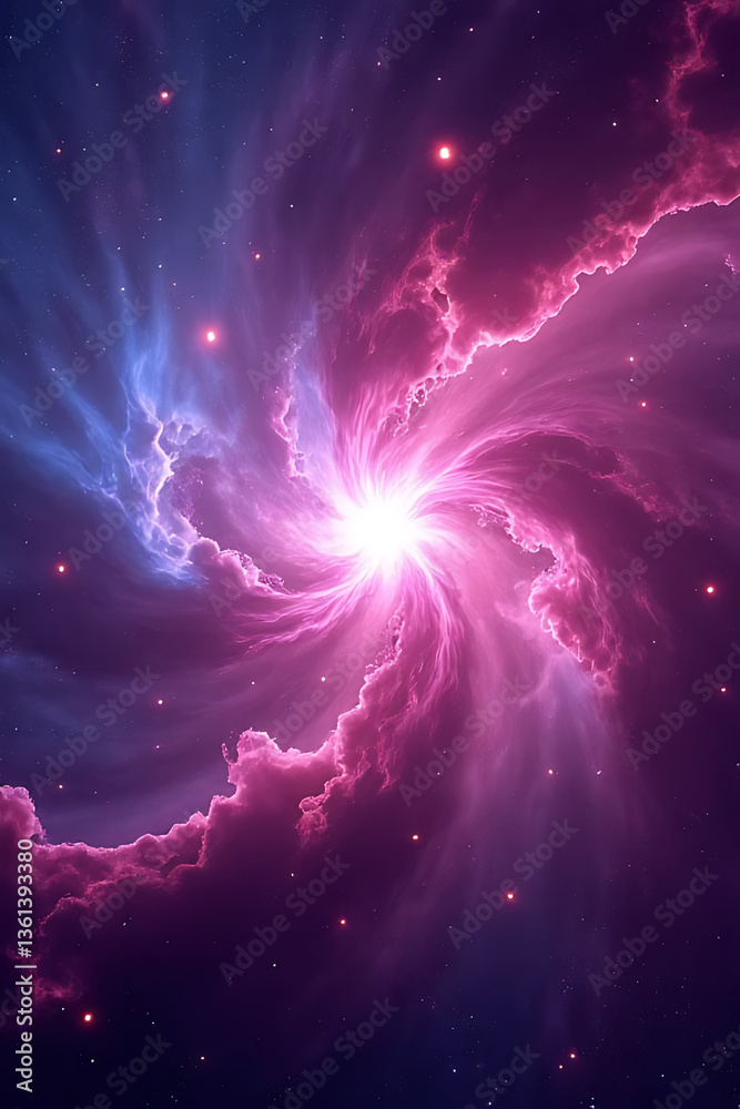 Wall mural cosmic swirling nebula event outer space digital artwork stellar environment wide-angle view