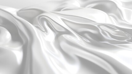 Obraz premium Smooth and Glossy White Fabric Draped Elegantly Over Soft Surface Highlighting Texture and Light Reflection
