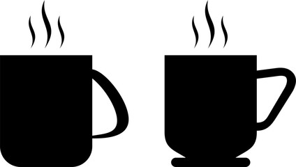 Coffee mug icon. hot coffee or tea cup symbol with steam sign. transparent png and vector illustration.