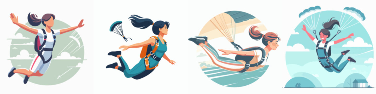 vector collection of a free fall athlete