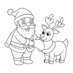 Obraz premium Downloadable Santa Claus Coloring Page – Christmas Activity for Children