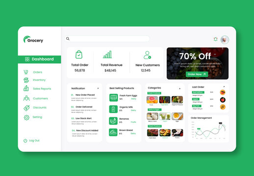 Grocery Store Dashboard UI Kit