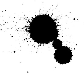 black ink brush dropped painting splatter splash artistic grunge graphic element