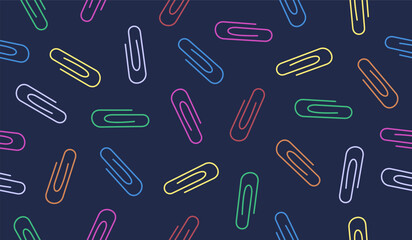 Cute paper clips pattern background vector design