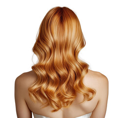 Fototapeta premium A glamorous woman with long straight blonde hair in a stylish profile pose showcasing healthy skin and a fashionable look