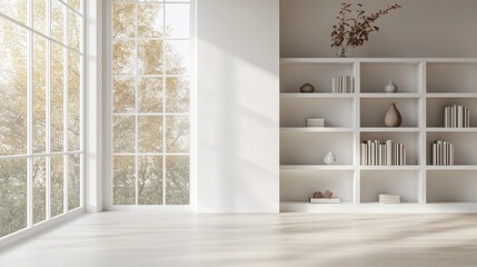 Minimalist Interior with Bright Design By Generated AI
