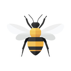 Bee logo vector flat illustration. Honey Bee icon, honey bee logo