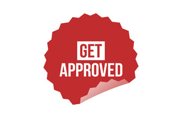 Get Approved red ribbon label banner.