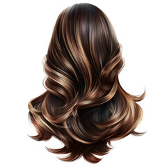 Naklejka premium Close-up view of a woman's beautiful long hair flowing gracefully in natural light against a soft background white isolate background