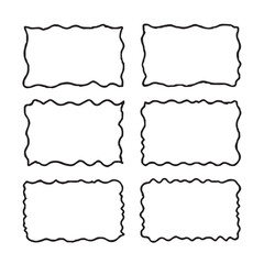 Fototapeta premium Wavy Rectangle Frames Set - Vector Illustration