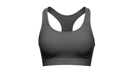 Gray Sports Bra Isolated on White Background for Active Lifestyle Apparel