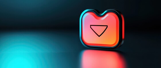 incognito mode security technology concept. 3D download icon with vibrant colors on a reflective surface.