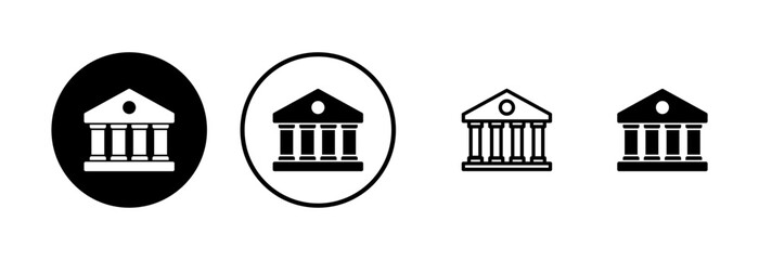 Bank icon logo design. Bank sign and symbol, museum, university