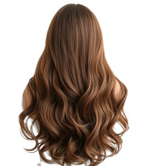 Naklejka premium Portrait of a woman with long brown hair capturing natural beauty and grace in a casual outdoor setting white isolate background