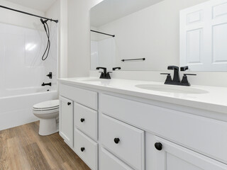 Modern residential empty bathroom interior