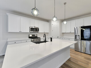 Modern residential empty kitchen interior