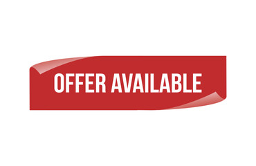 Red banner Offer Available isolated on white background.