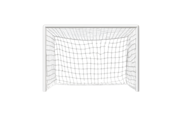 White Soccer Goal Net Isolated Background,