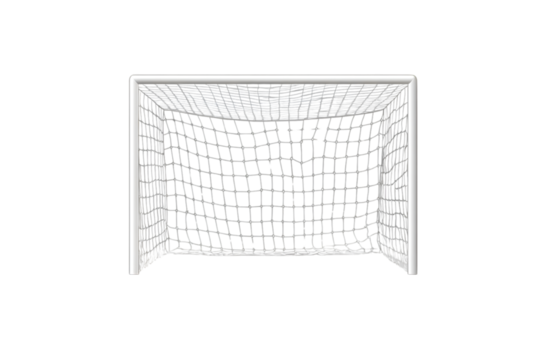 White Soccer Goal Net Isolated Background,