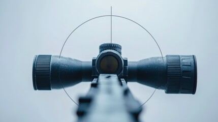 Gun Scope with Crosshair on Soft Pastel Background